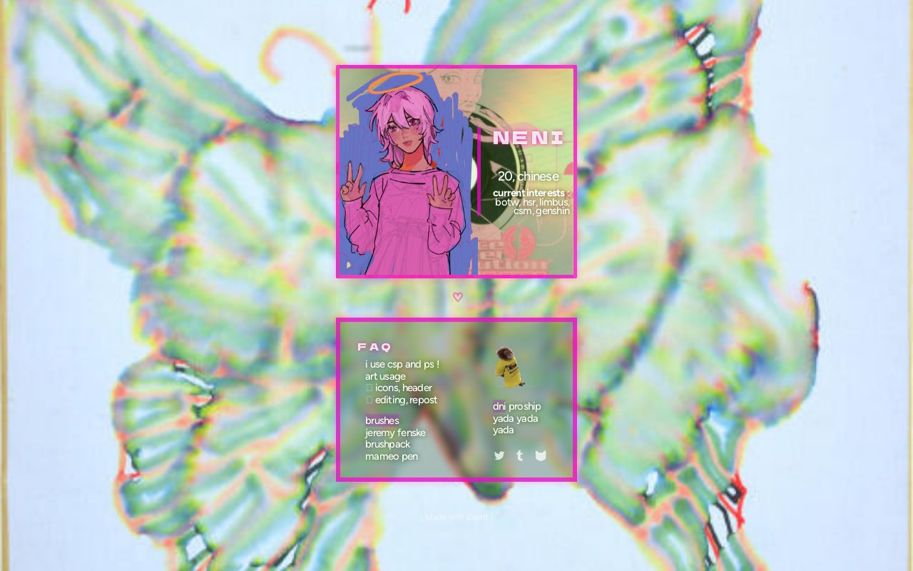 Carrd profile picture for @arial